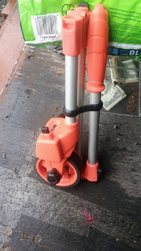 The Lufkin PSMW18N measuring wheel is compact and foldable.