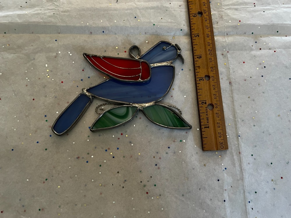 Preowned Suncatcher Stained glass window Decoration Bird Made in Cape Cod