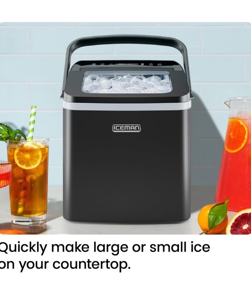 NEW— Ice Man Dual Size Compact Ice Maker