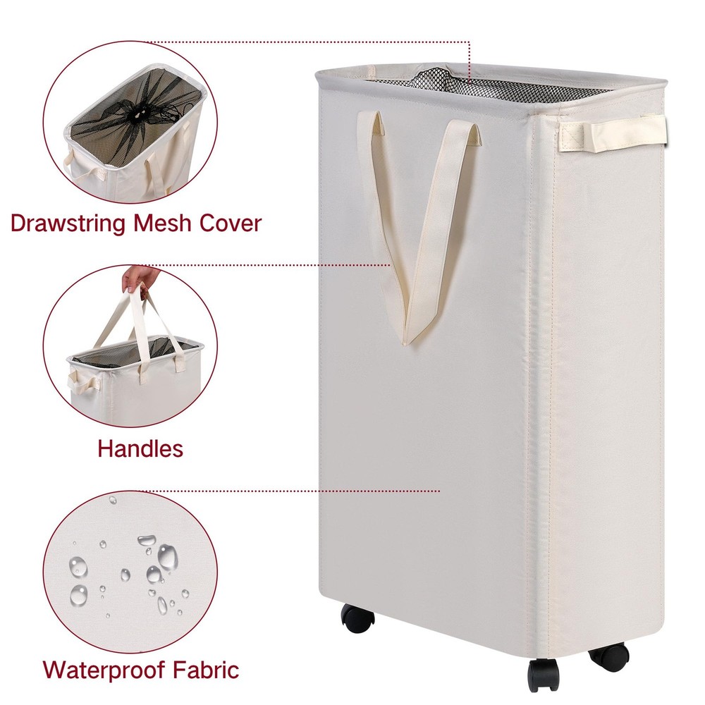 Laundry Basket Slim Laundry Basket With Wheels Rolling Laundry Basket For Clothe