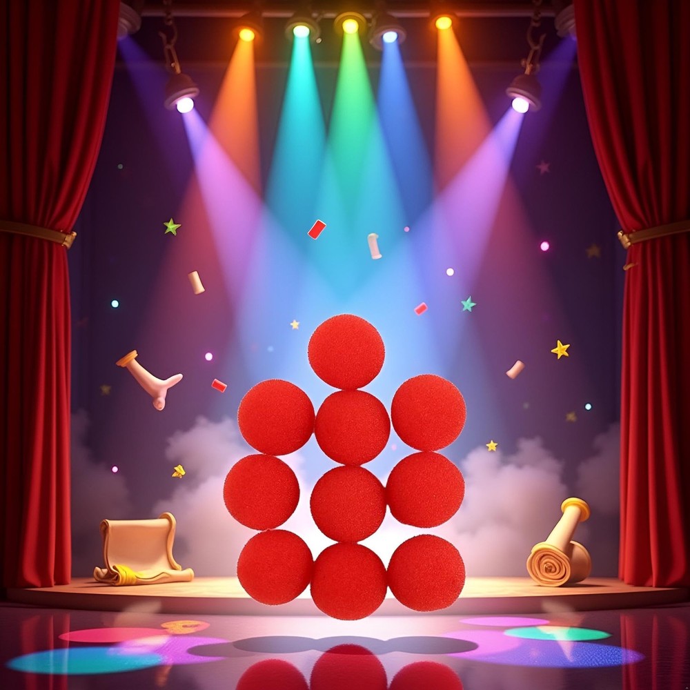 Jowxsx 10Pcs Red Sponge Balls Soft Magic Tool 2.5 cm,