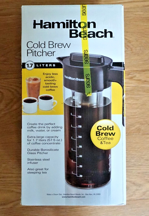 HAMILTON BEACH COLD BREW PITCHER 1.7L 40405R NEW