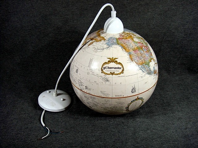 Vintage Replogle Globemaster Relief Globe Hanging Light Globe