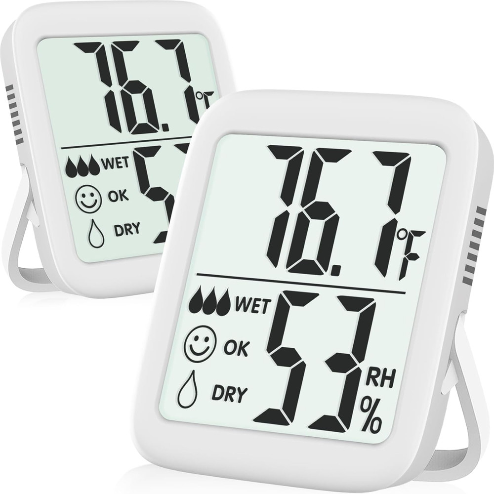 2 Pack Room Thermometer for Home, Digital Temperature and Humidity Mo...