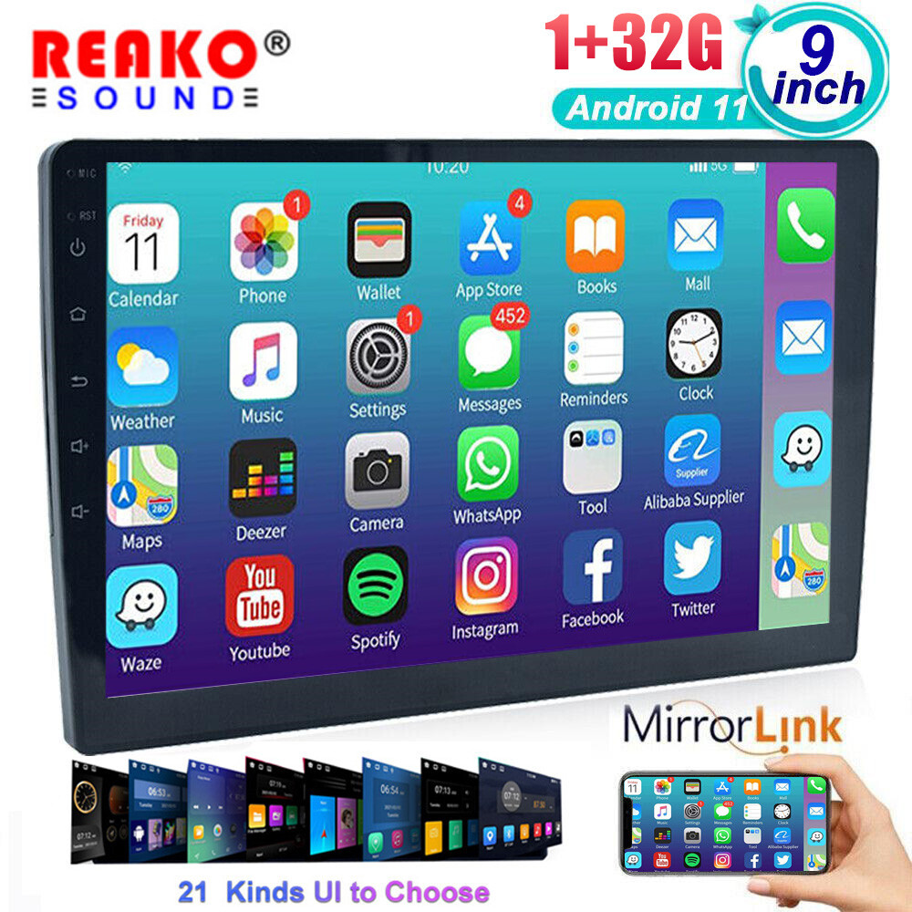 9" Double 2 Din Android 12 Car Stereo Radio Bluetooth GPS NAVI Wifi Touch Screen