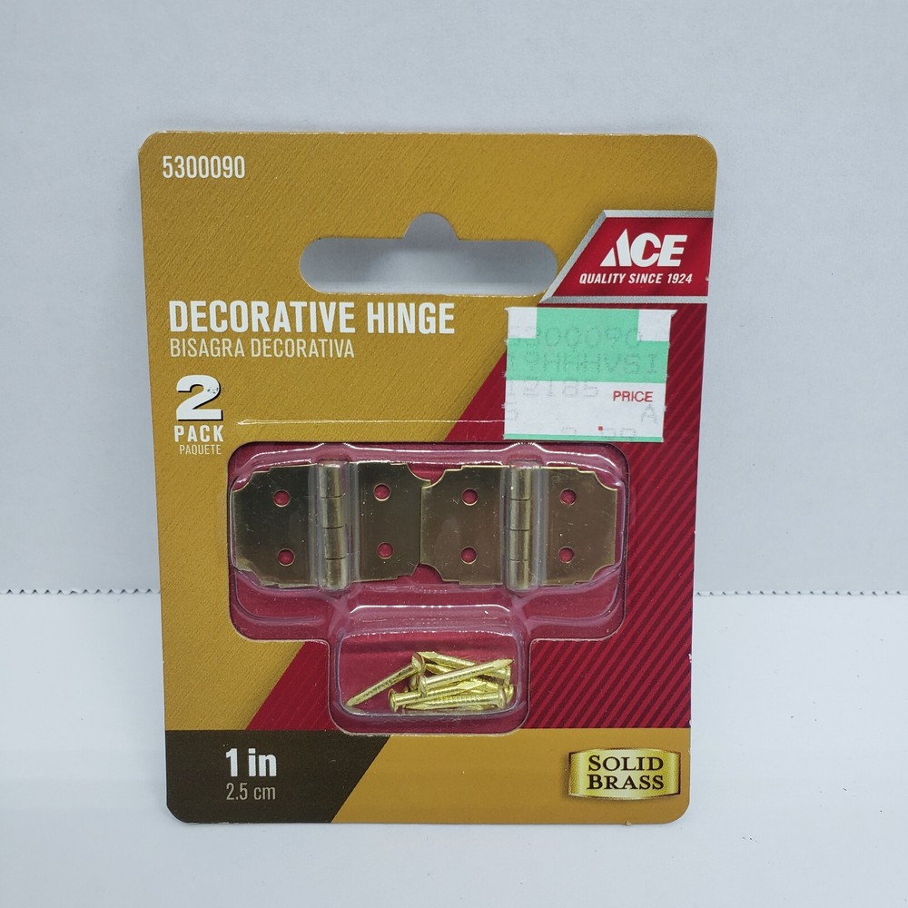 Ace Decorative Hinge SOLID BRASS  2 Pack  1"  #5300090