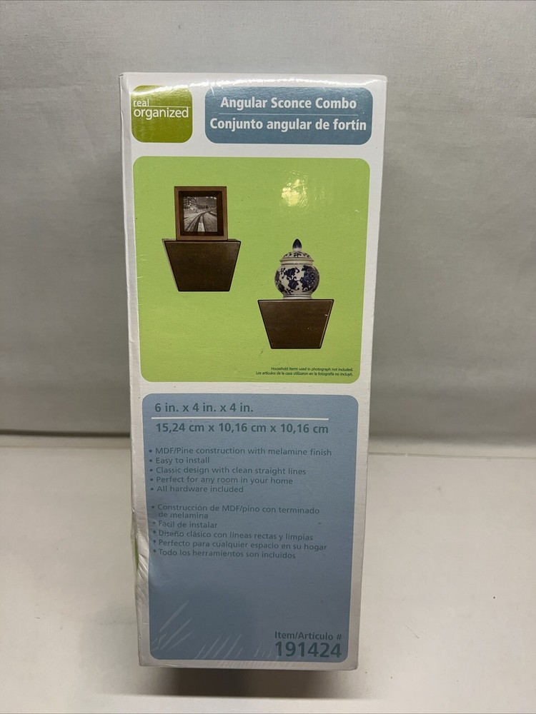 Real Organized Angular Sconce Combo Self, Item #191424 6”X4”X4” Brown Finish