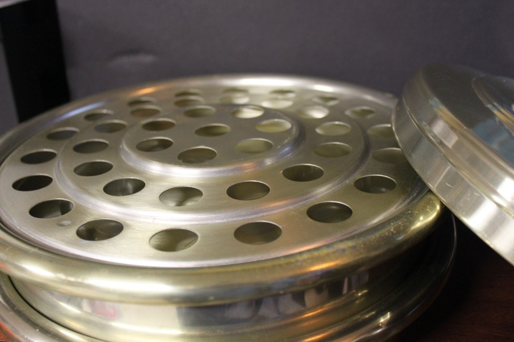 Vintage Churchware Two Stack Gold Tone Communion Set