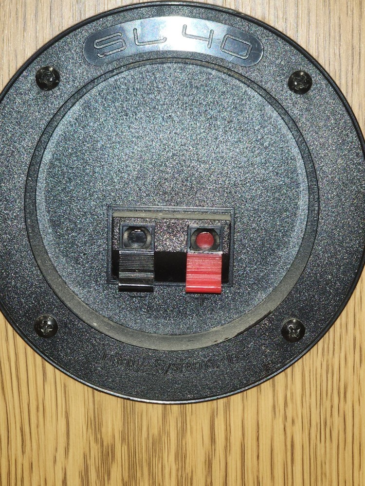 INFINITY SL40 TOWER SPEAKERS SOLID OAK VERIFIED WORKING SOUND SYSTEM Vtg Speaker