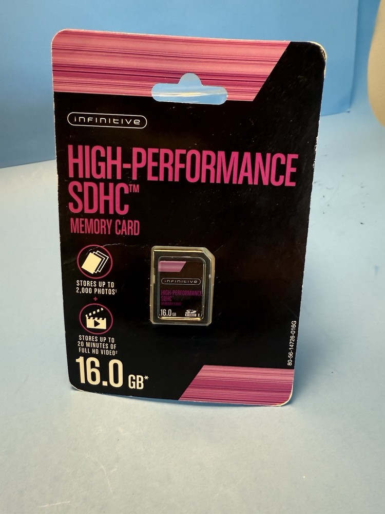INFINITIVE High-Performance SDHC Memory Card 16 GB Sealed NEW