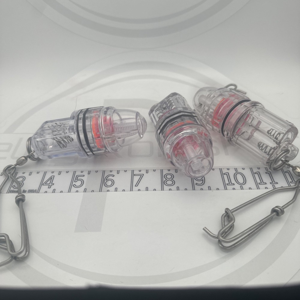3 Pack Deep Drop Underwater Light Red W/ Stainless Clip FREE SHIPPING