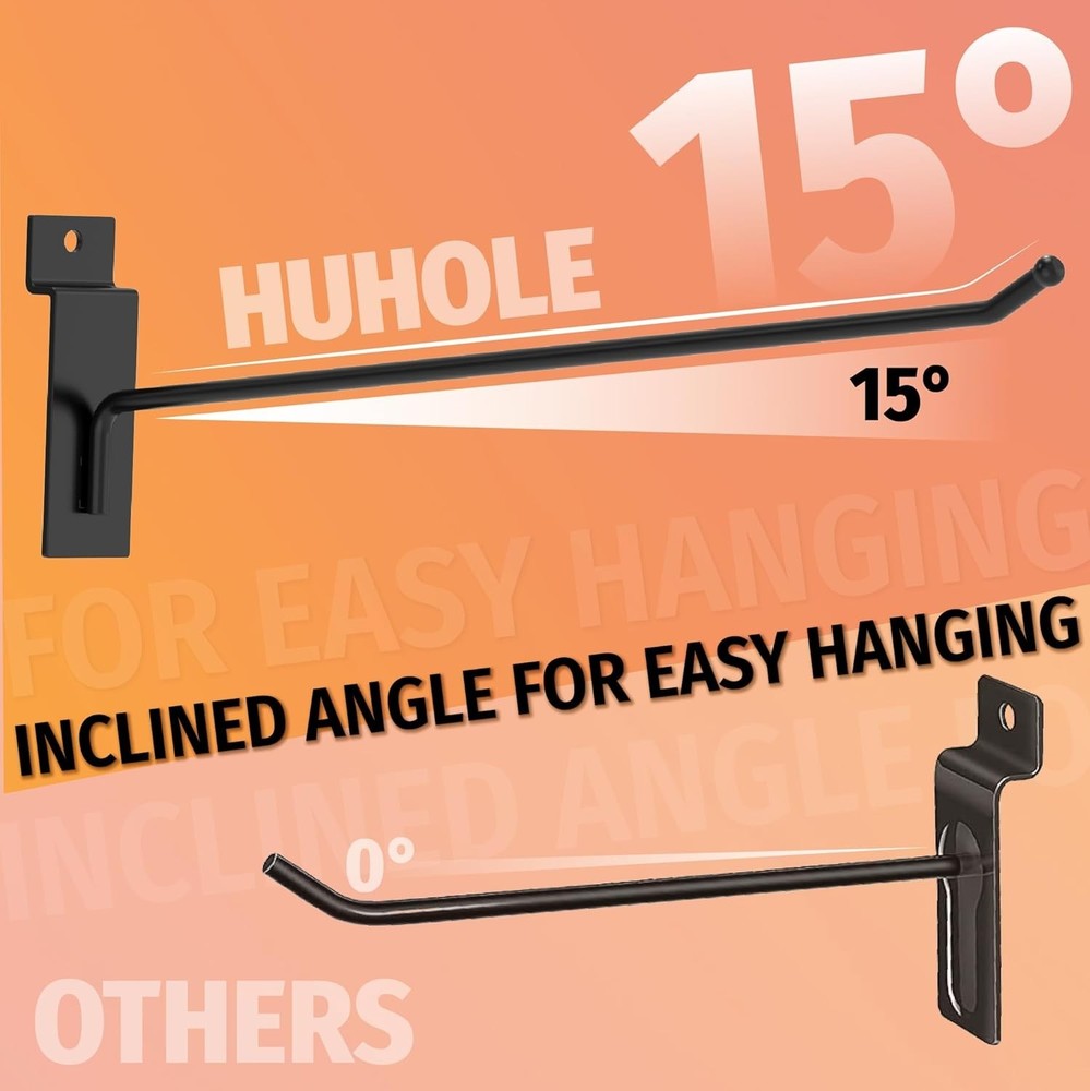 Innovative 10-Inch Slatwall Hooks 32PC - Maximize Storage with Heavy-Duty Design