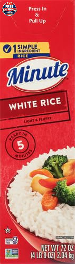 Instant White Rice - Quick & Easy 72-Ounce Box for Fast Dinner Solutions