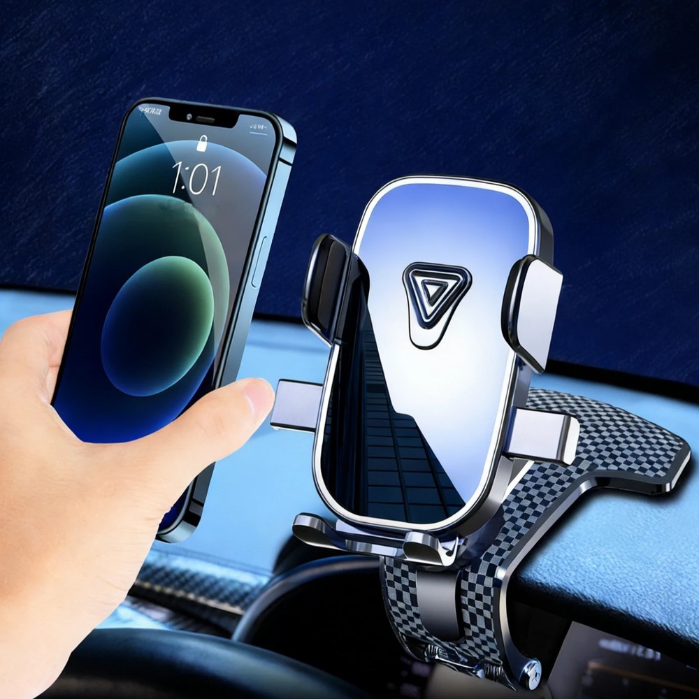 Universal Car Phone Mount – Dashboard & Mirror Clip, 360° Rotatable Clip Bracket