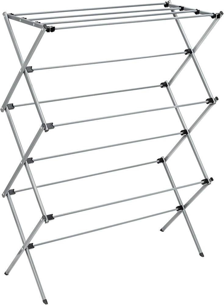 Collapsible Laundry Drying Rack, Sturdy Steel, Foldable & Portable Clothes Dr...