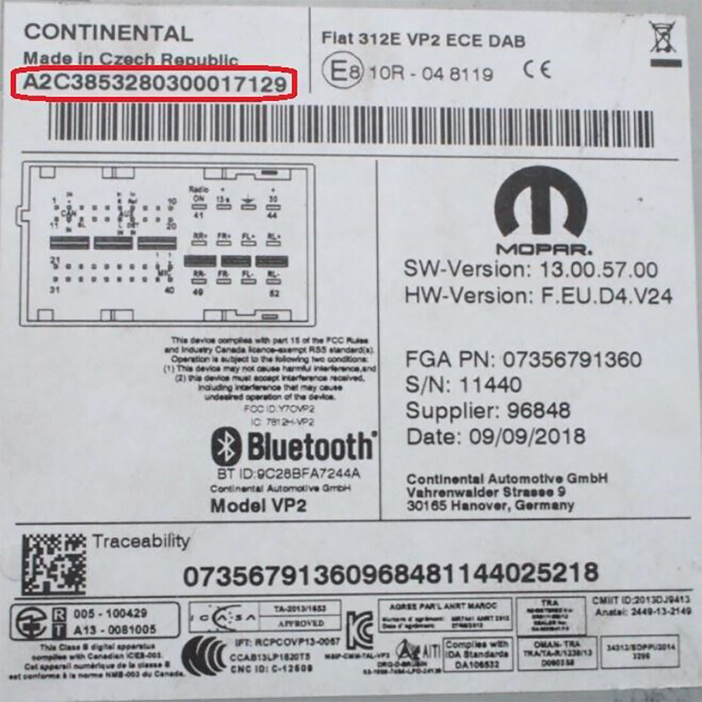 CONTINENTAL VP1 VP2 RADIO CODE C HUNGARY MODELS SECURITY PINCODE SERVICE
