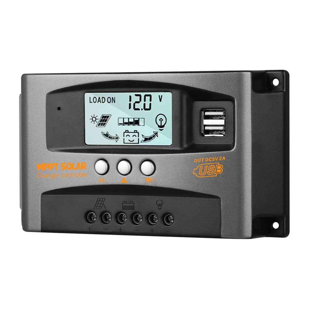 30A/60A MPPT Solar Panel Regulator Charge Controller Auto 12V/24V Dual USB