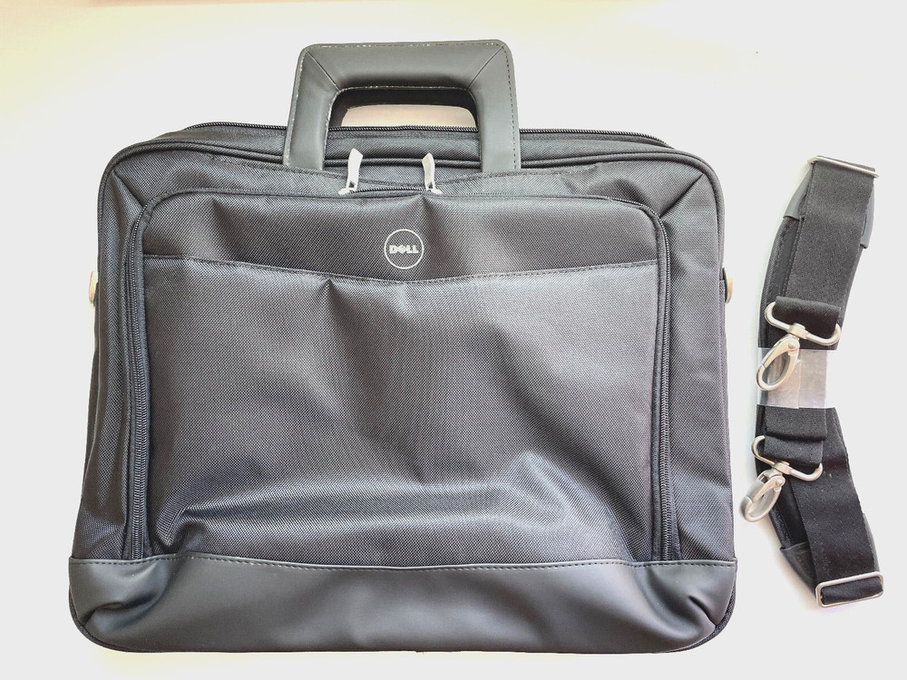 Original Dell Computer Carrying Case Briefcase for 15” Laptop Black W/ Strap Zip