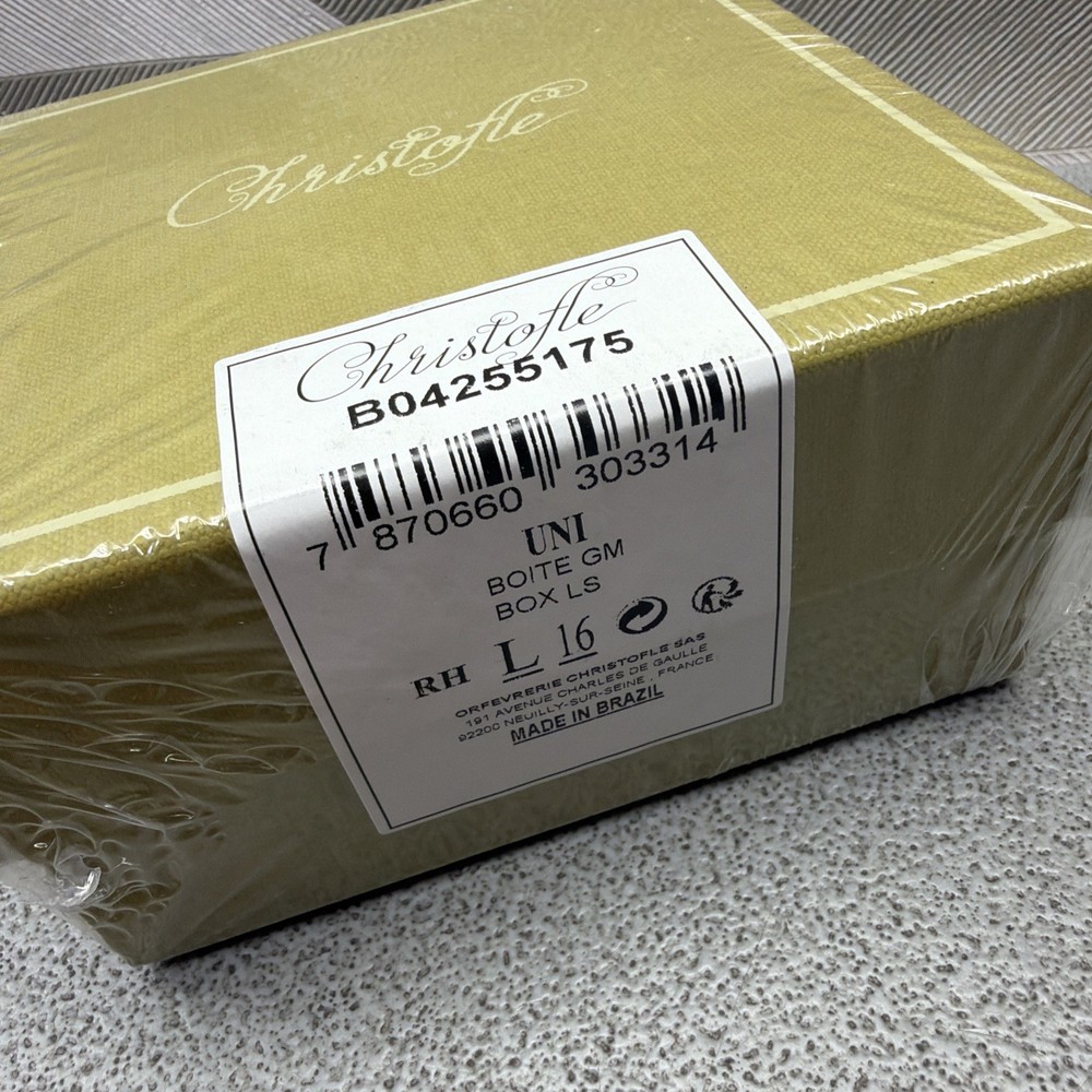 CHRISTOFLE B04255175 LARGE ROUND BOX UNI SILVER PLATED 5 in.