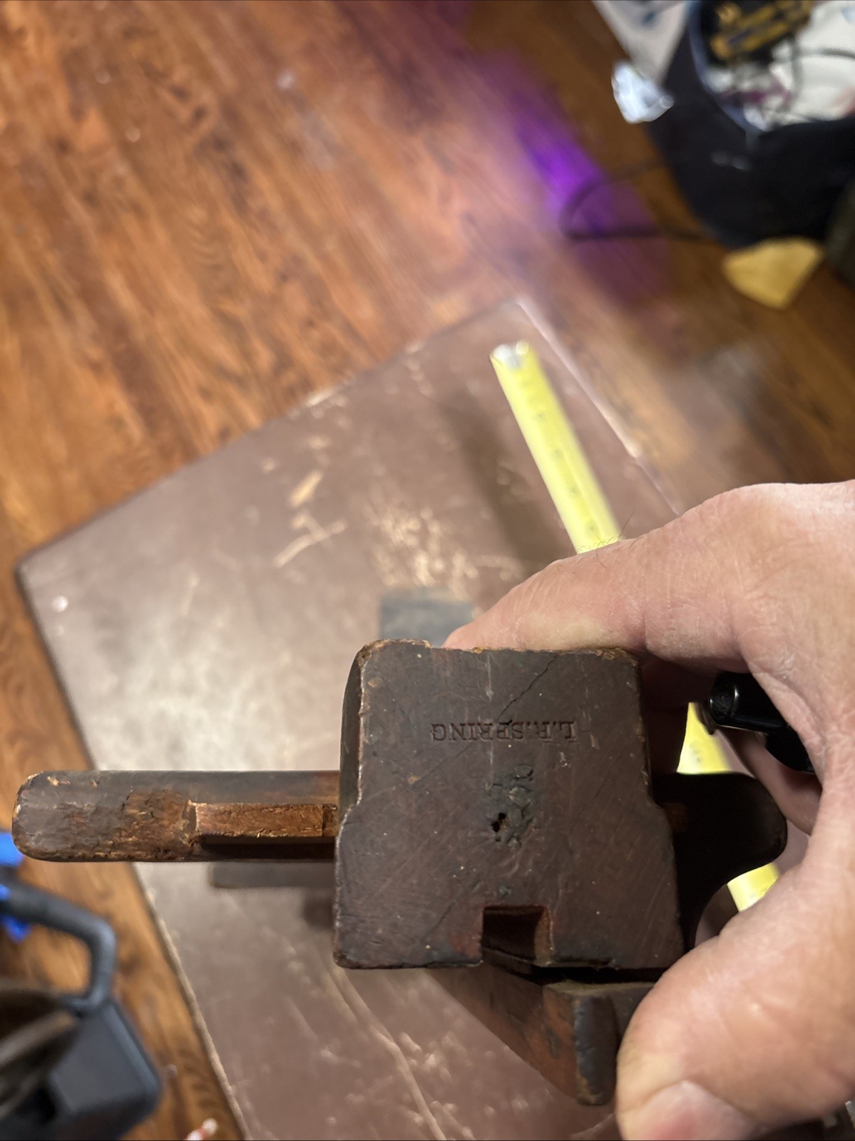 L.R. Spring Antique Wooden Plow Plane