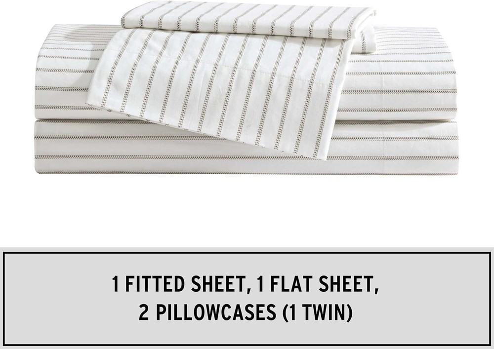 Oeko-Tex Certified Full Bedding Set, Beige Stripe