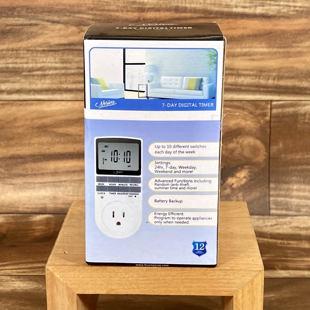 Nosiva 7-Day Digital Programmable Timer Model NDT-01 Energy Efficient New