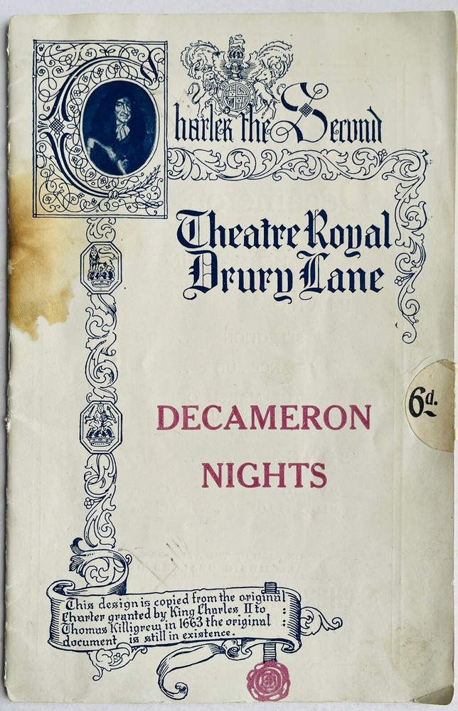 Decameron Nights - London West End Program Playbill - 1922