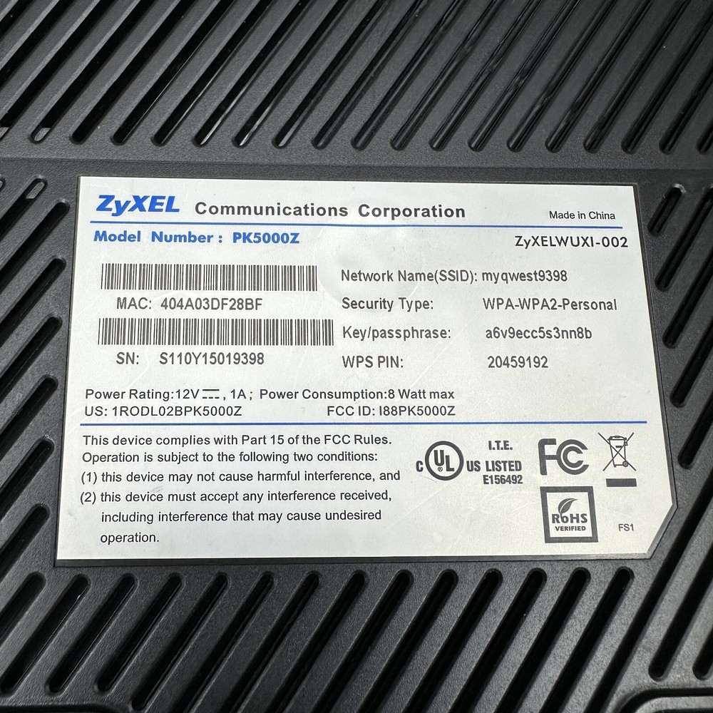 ZyXEL CenturyLink PK5000Z DSL Modem