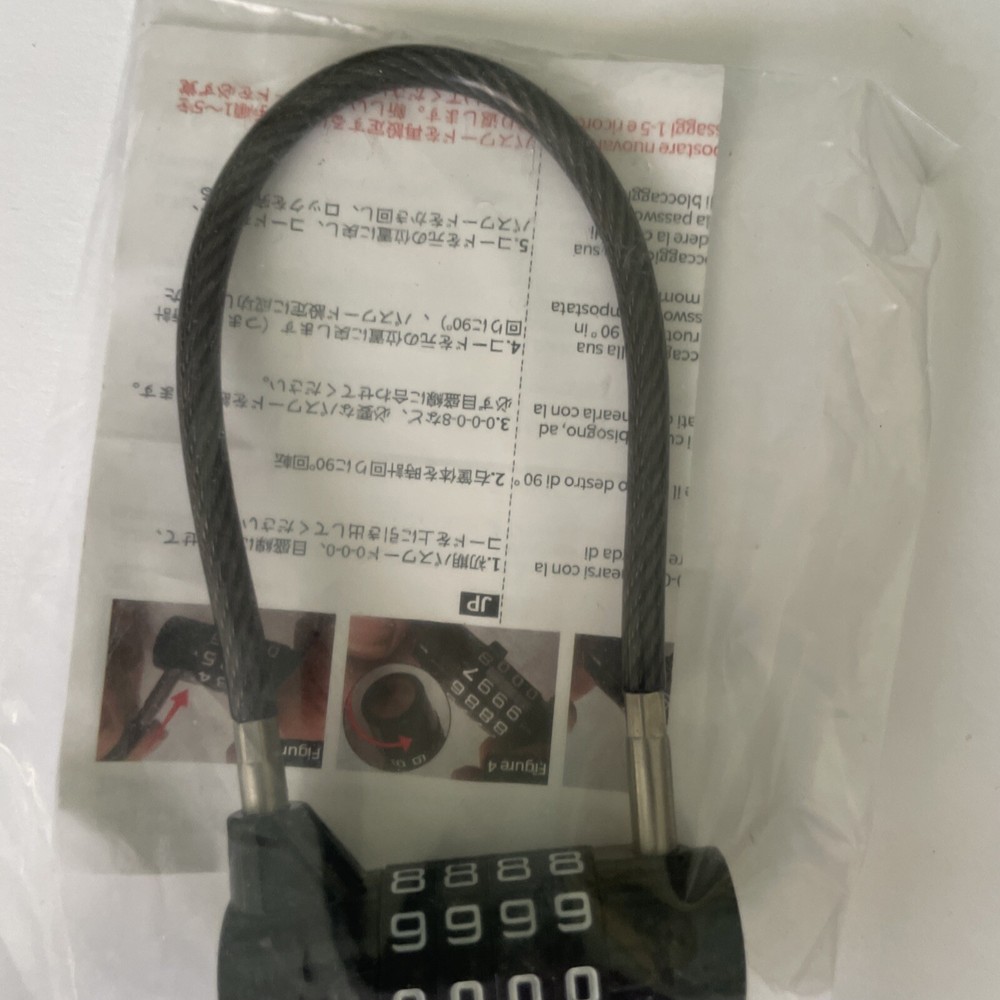 Long Shackle Padlock 4 Digit Combination Padlock with Code Outdoor Safety Locks