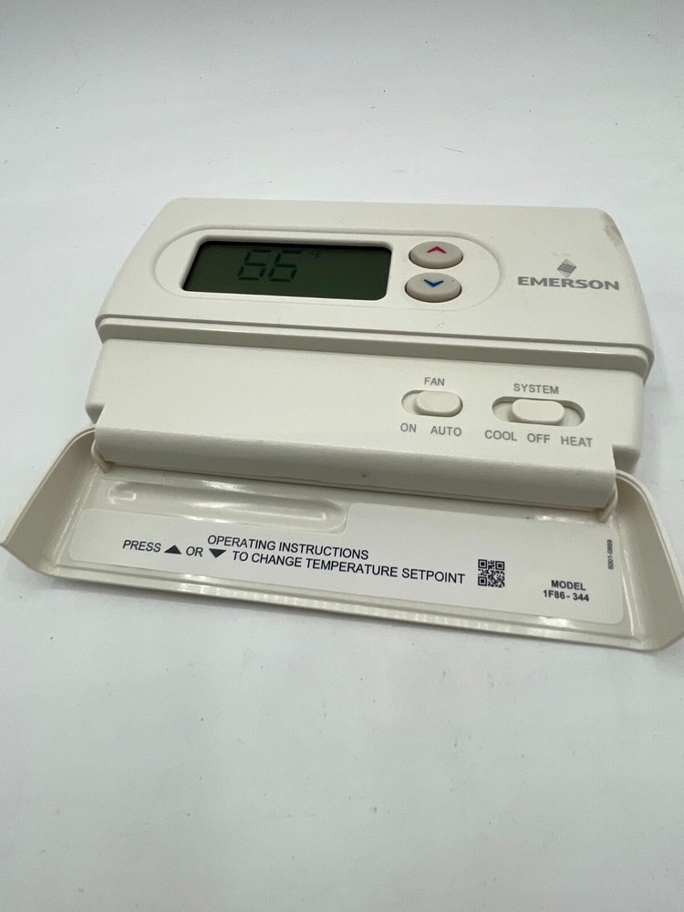 Emerson 1F86-344 Single-Stage Non-Programmable Thermostat White Digital Display