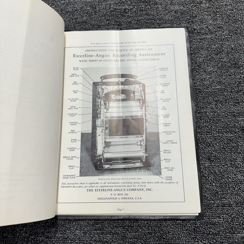 Esterline-Angus Model A. W. Graphic Instruments Instructions 107070