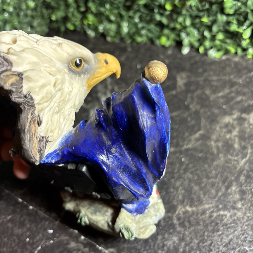 Vintage Americlock Eagle Head And American Flag Clock Not Working