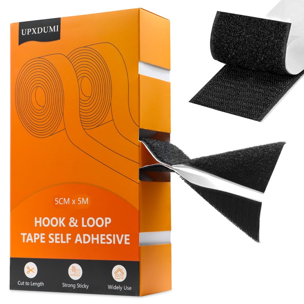 2 inch x 16 ft Hook and Loop Strips with Adhesive, Multipurpose Sticky Back S...