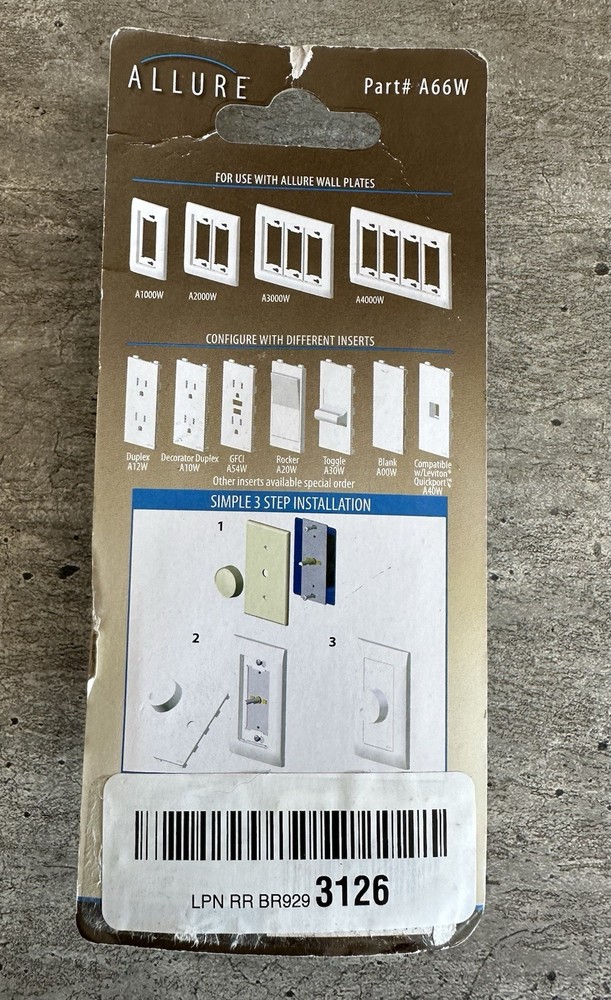 ALLURE SINGLE KNOB ROTARY DIMMER INSERT INCLUDES 2 MOST COMMON KNOBS