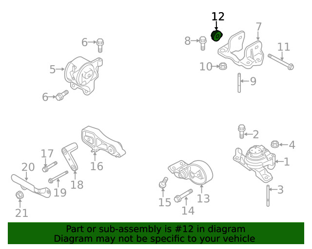 Genuine Ford Automatic Transmission Mount Nut W711872-S900