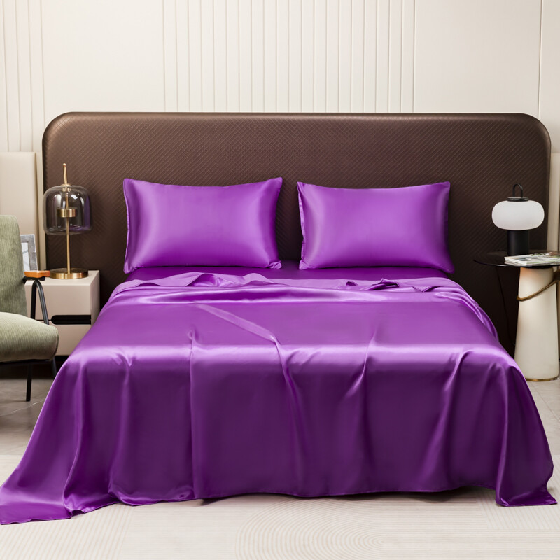 Satin Silk For Bedding Flat Bed Sheet / Pillowcase / Flat Sheet Queen/King Bed