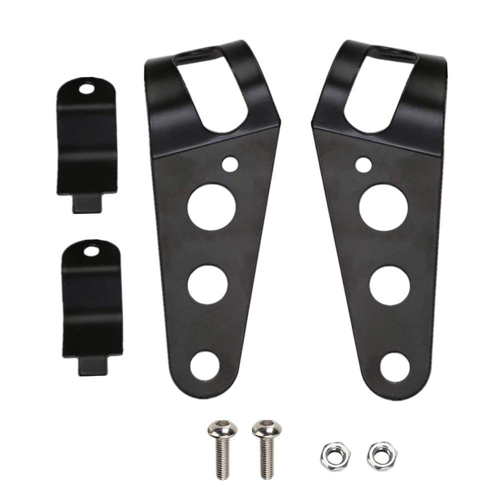 OSAN Universal 35mm-43mm Motorcycle Headlight Mount Brackets Bracket, Black
