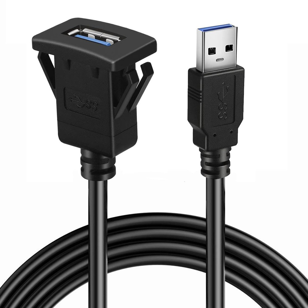 LBSC USB 3.0 Panel Flush Mount Cable - Single Male to 3 feet, 3FT