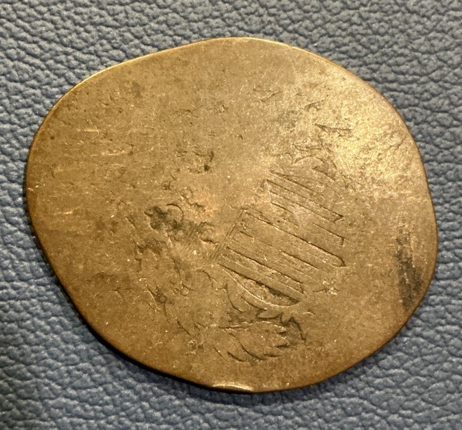 Two Cent Pressed & Elongated Coin - Counterstamped “MC” Initials