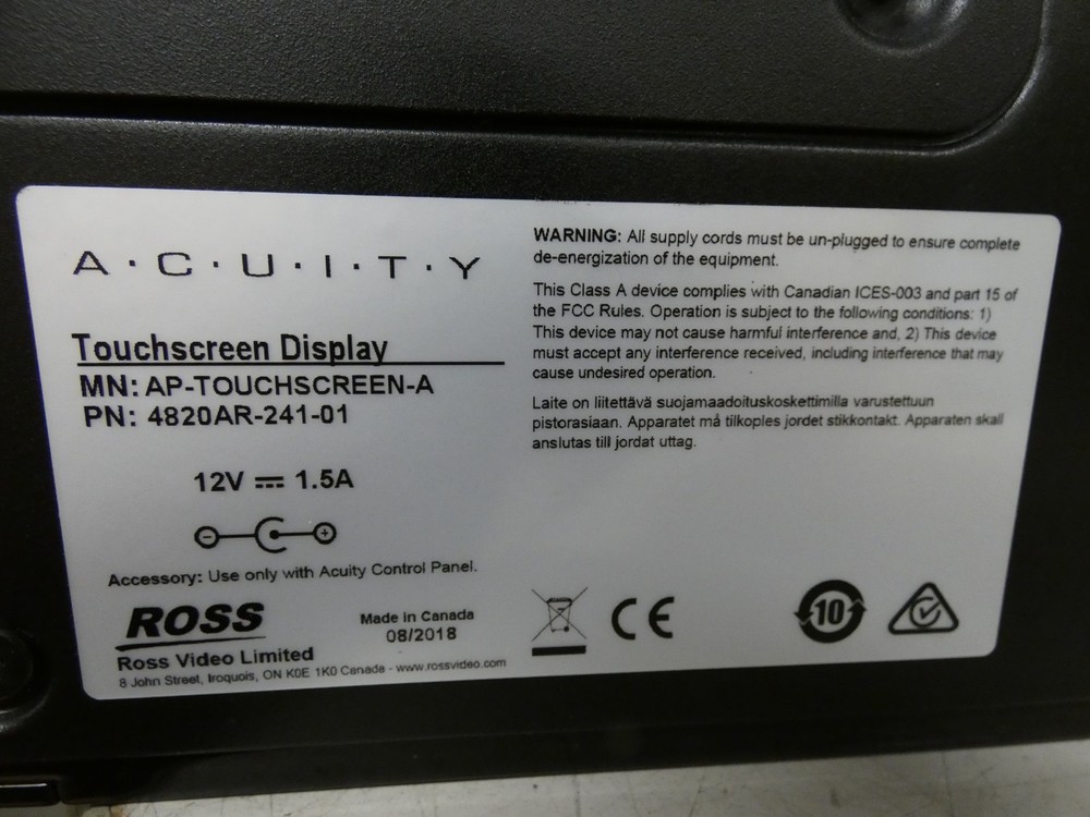 Ross Acuity 3M/E Panel, 60-Input, 40-Output 4K 3G Production Switcher w/Frame