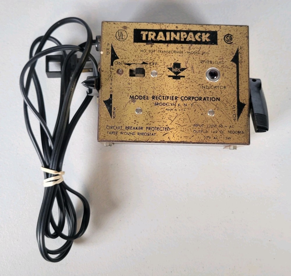 Trainpack HO Toy Hobby Transformer Model 200 Rectifier Corporation Untested
