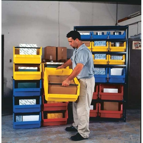 Quantum Storage Systems Qms533bl Storage Bin, Polyethylene, Blue, 11 7/8 In H,