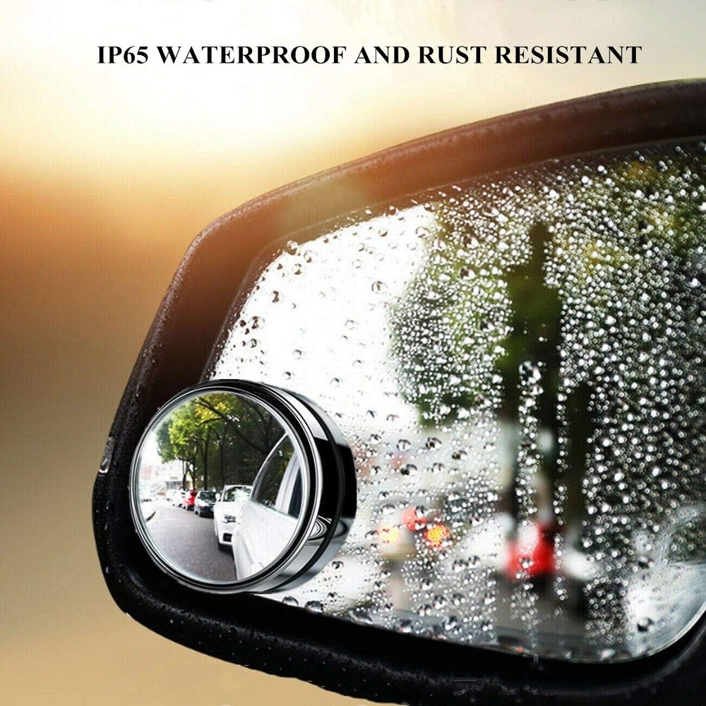 2 Pcs Blind Spot Mirrors 2" Round HD Convex Black