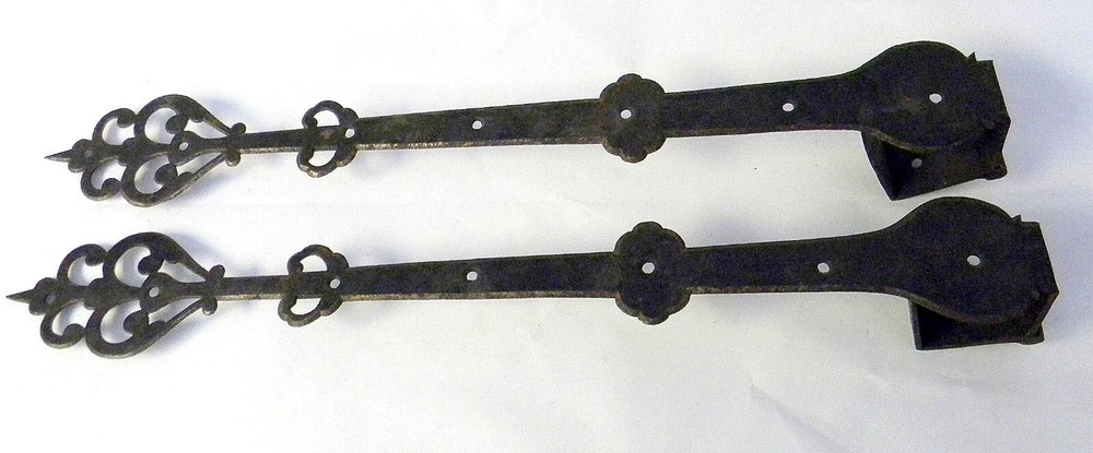 1 Pair 18th Century Offset Strap Hinges ~24 3/4" Long~