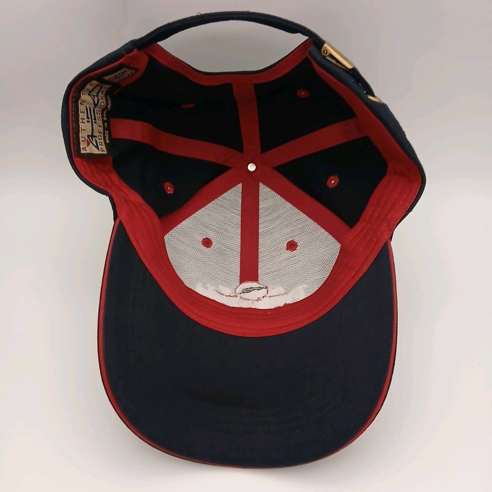 Dancing Rabbit Golf Club Hat Cap Ahead Strapback Navy Blue White Red Script Flag