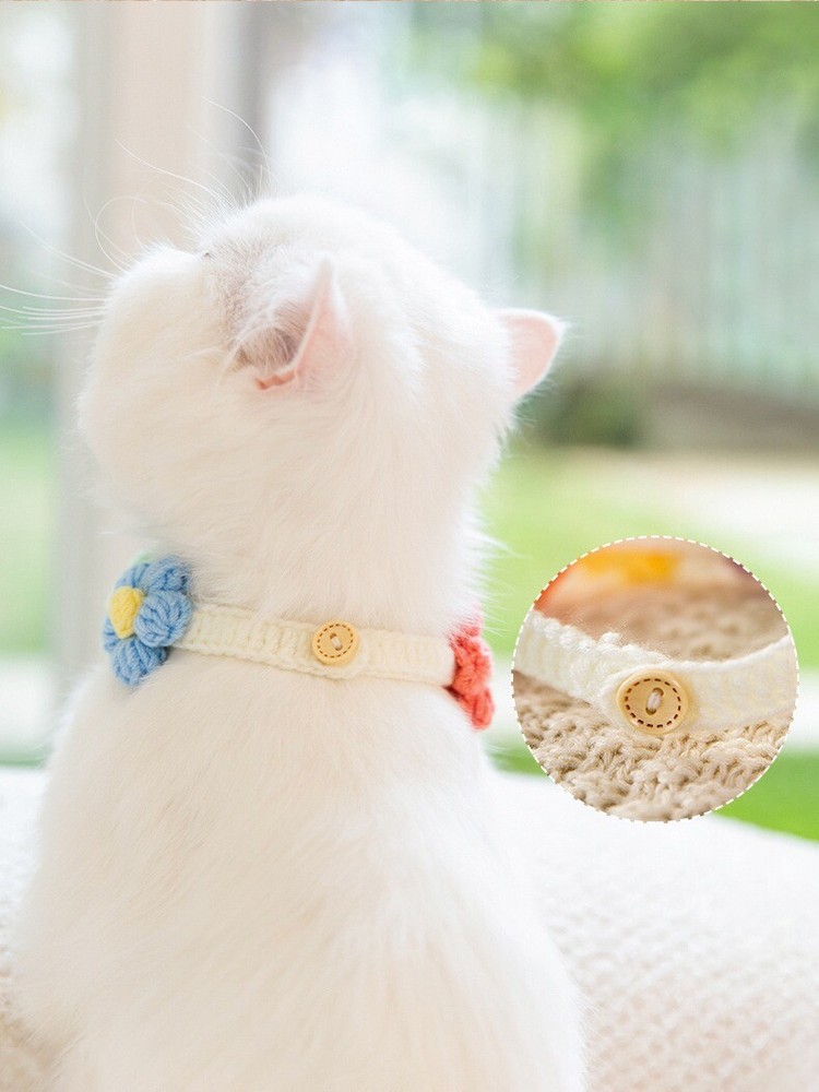 puff flower knitted collar