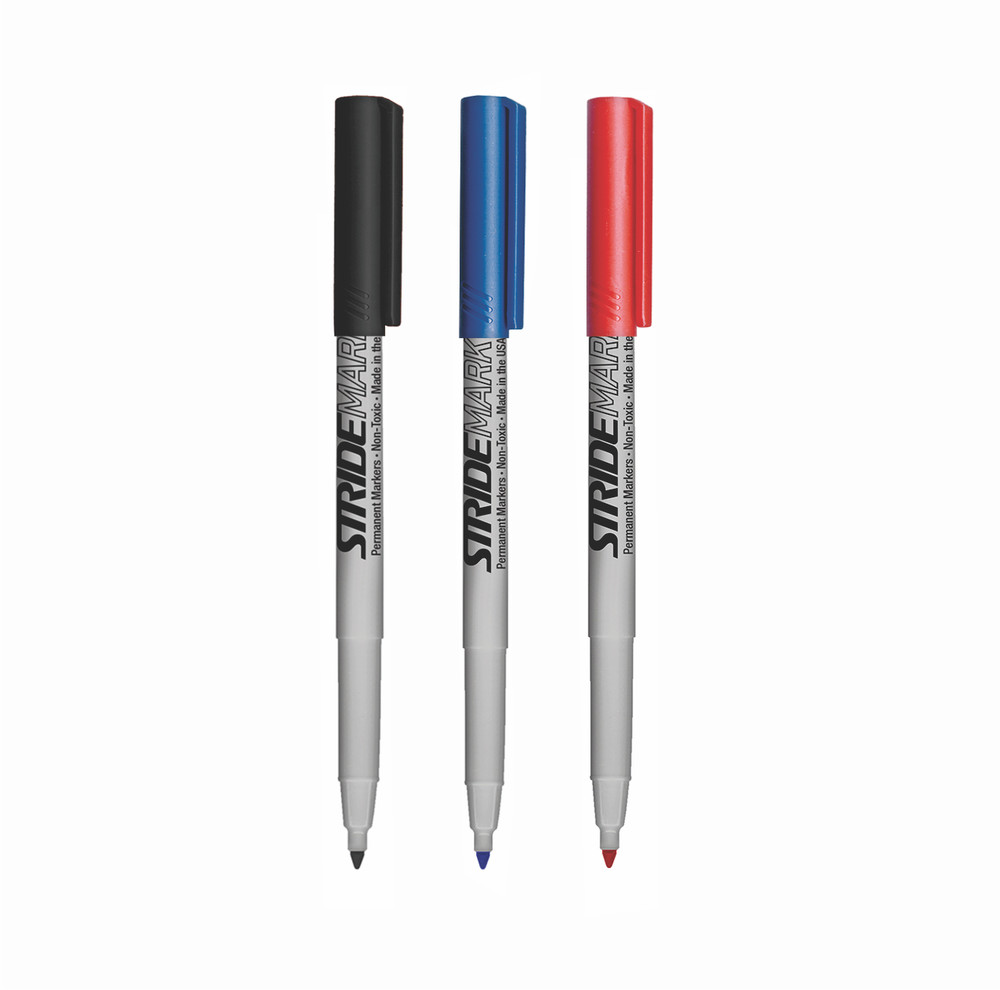 StrideMark Permanent Marker, Fine Point, Blue Ink. 12/Pack, #27002