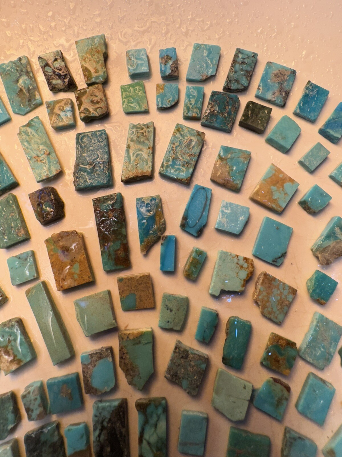 !118g Bell Trading Post Turquoise! SLASHED! Squared Up Corinthian Slabs!