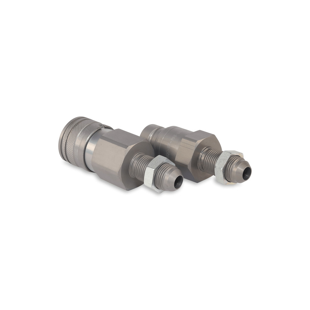 1/2″ Flat Face Hydraulic Quick Couplers Set - 1/2″ JIC Thread Bulkhead Mount