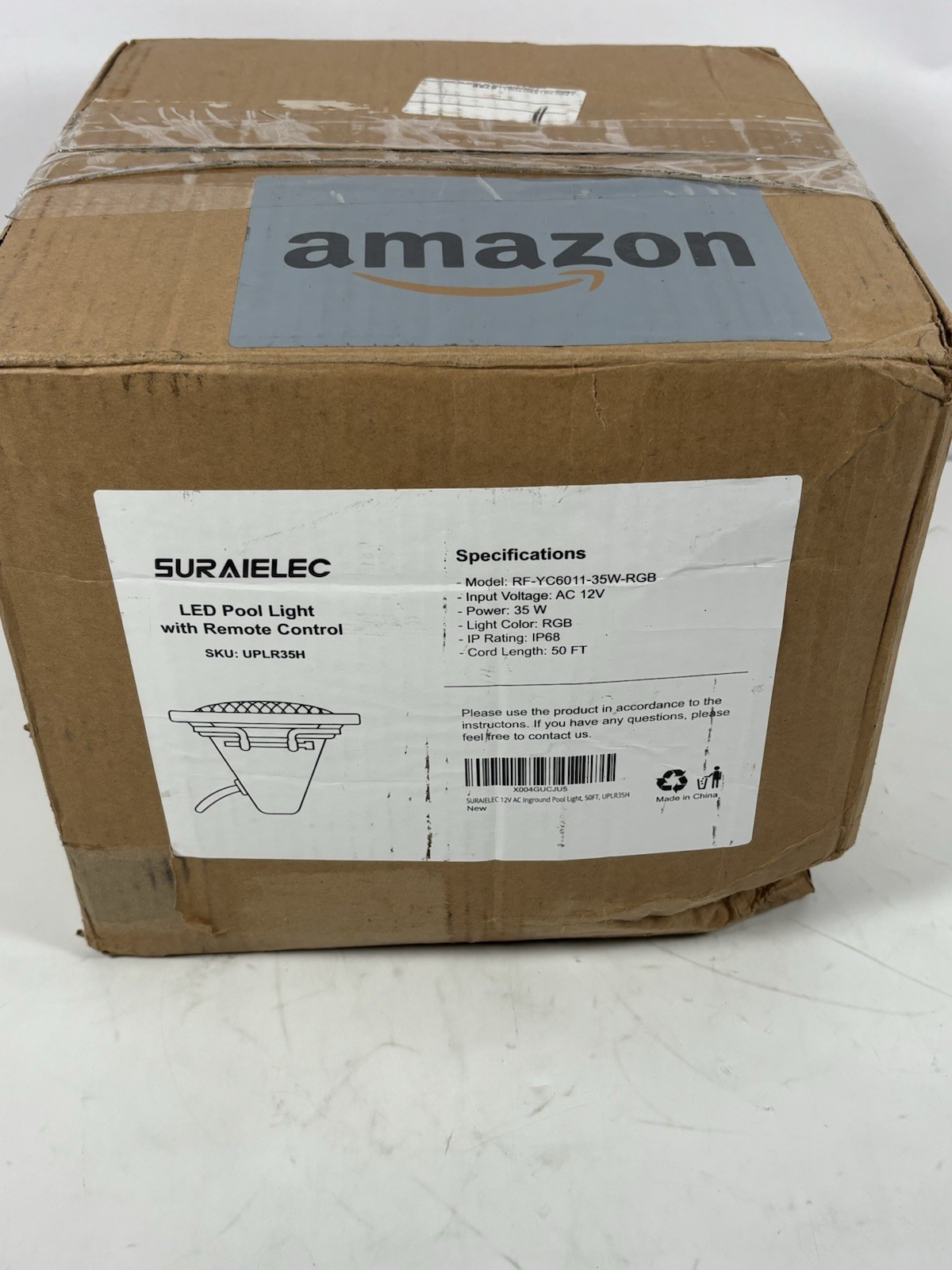 10 Inch LED Multicolor Inground Pool Light – Stainless Steel Housing, 50ft Cord